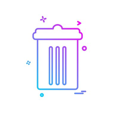 Çöp kutusu simge tasarlamak vektör