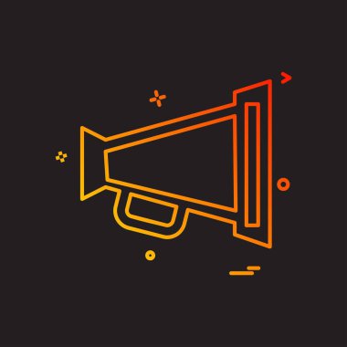 Hoparlör simgesi tasarım, renkli vektör çizim 