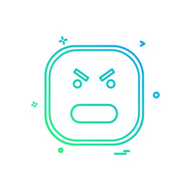 Kızgın emoji simgesi tasarım, renkli vektör çizim