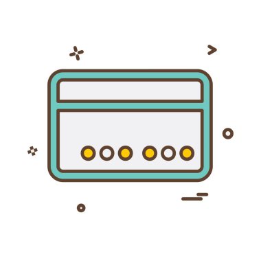 Kredi kartı simgesi tasarım, renkli vektör çizim