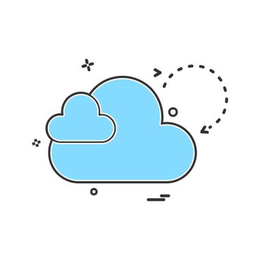 Bulut simgesi tasarım, renkli vektör çizim