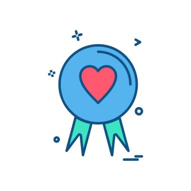 Kalp simgesi tasarım, Sevgililer günü için vektör çizim