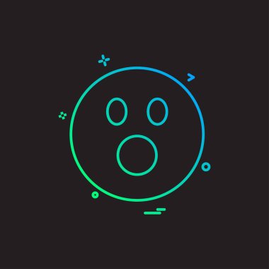 Emoji simgesi tasarım, renkli vektör çizim