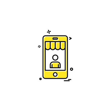 Akıllı Telefon Simgesi Tasarım Vektörü 