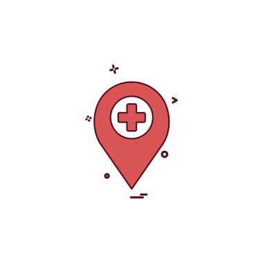 Tıbbi simge tasarım, renkli vektör çizim