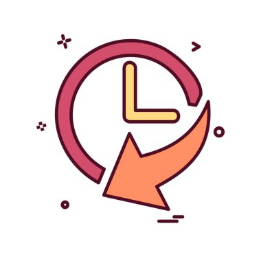 Saat simgesi tasarım, renkli vektör çizim