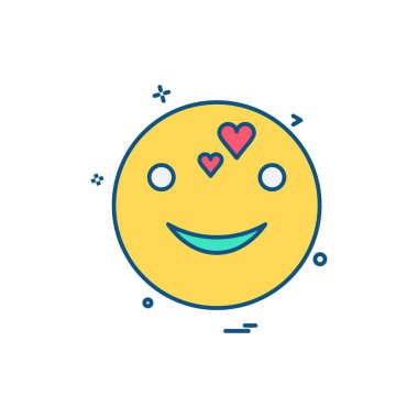 Emoji simgesi tasarım, renkli vektör çizim