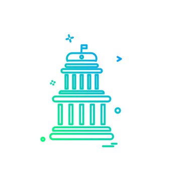 Kale simgesi tasarım, renkli vektör çizim