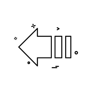 Sol ok simgesi tasarım vektörü