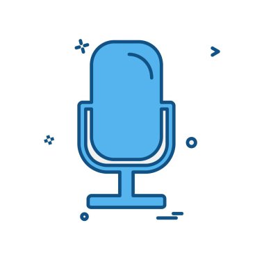 Mikrofon simgesi tasarım, renkli vektör çizim