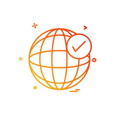 küre kene simge vektör tasarımı