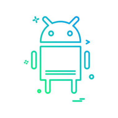 Android düz simge vektör çizim 