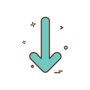 Aşağı ok simgesi tasarım vektörü