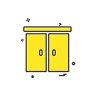 Mobilya simgesi tasarım, renkli vektör çizim