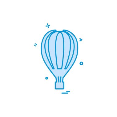 Sıcak hava balon simgesi tasarım, renkli vektör çizim