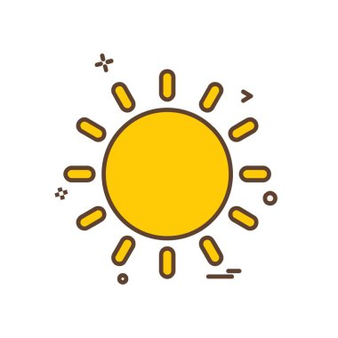 Güneş simgesi tasarım, renkli vektör çizim