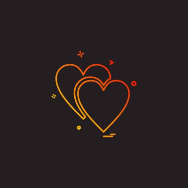 Kalp simgesi tasarım, Sevgililer günü için vektör çizim