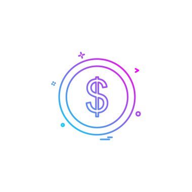 Para simgesi tasarım, renkli vektör çizim