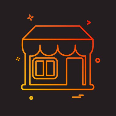 Dükkanı simgesi tasarım, renkli vektör çizim