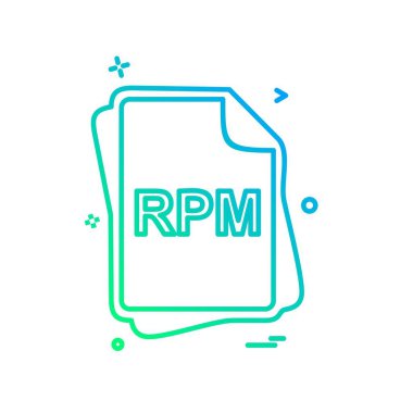 RPM dosya tipi simge tasarım vektörü