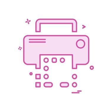 Yazıcı simgesi tasarım, vektör çizim