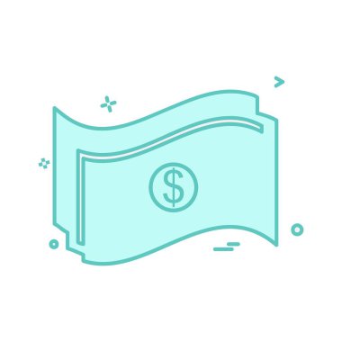 Para simgesi tasarım, renkli vektör çizim 