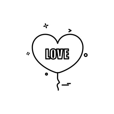 Kalp simgesi tasarım, Sevgililer günü için vektör çizim