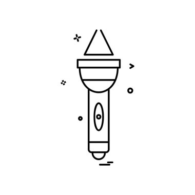 Meşale simgesi tasarım, renkli vektör çizim