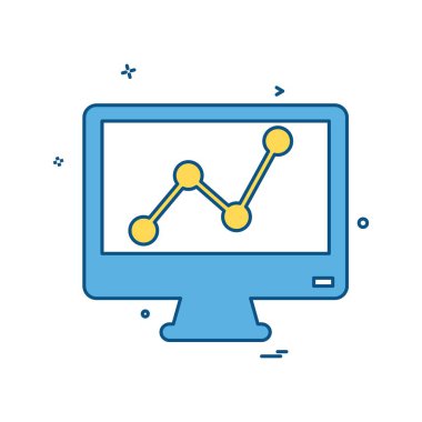 Bilgisayar ekran düz simge vektör çizim 