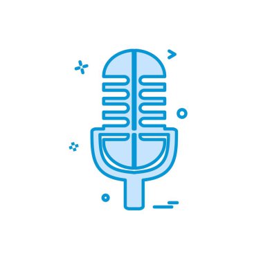 Mikrofon simgesi tasarım, renkli vektör çizim