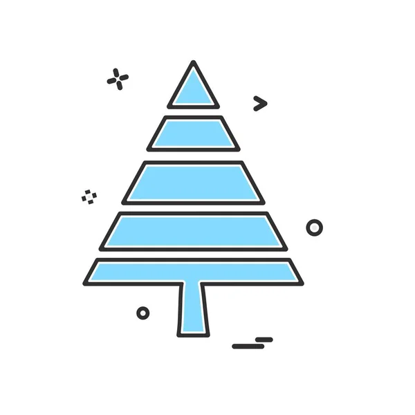 Kerstboom Pictogram Ontwerp Vector — Stockvector