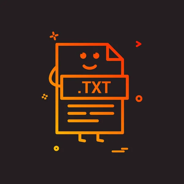 Computer Txt Bestand Formaat Pictogram Vector Typeontwerp — Stockvector