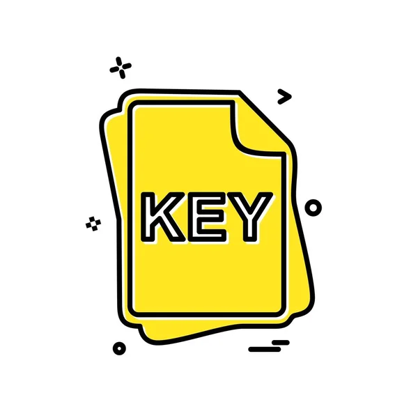 Tipo Archivo Key Icon Design Vector — Archivo Imágenes Vectoriales