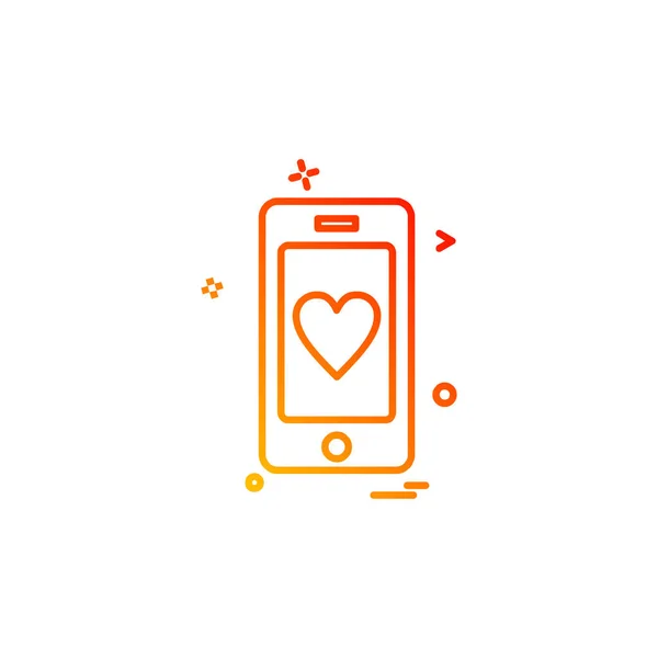 Love Mobile Icon Design Vector — Stock Vector