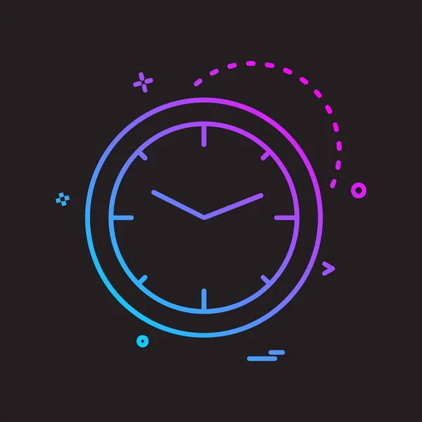 Uhr Flache Icon Vektor Illustration — Stockvektor