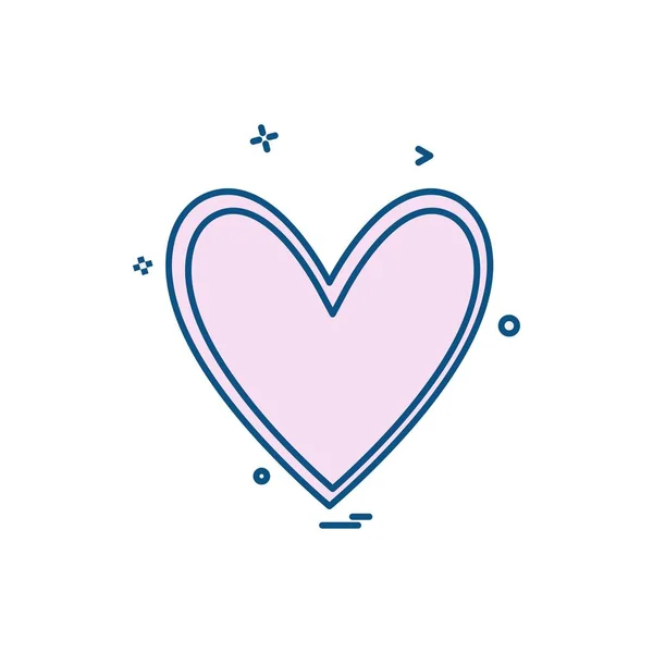 Heart Icon Design Illustrazione Vettoriale San Valentino — Vettoriale Stock