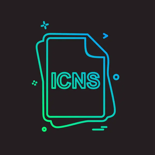 Icns Type Fichier Icon Design Vectoriel Illustration — Image vectorielle
