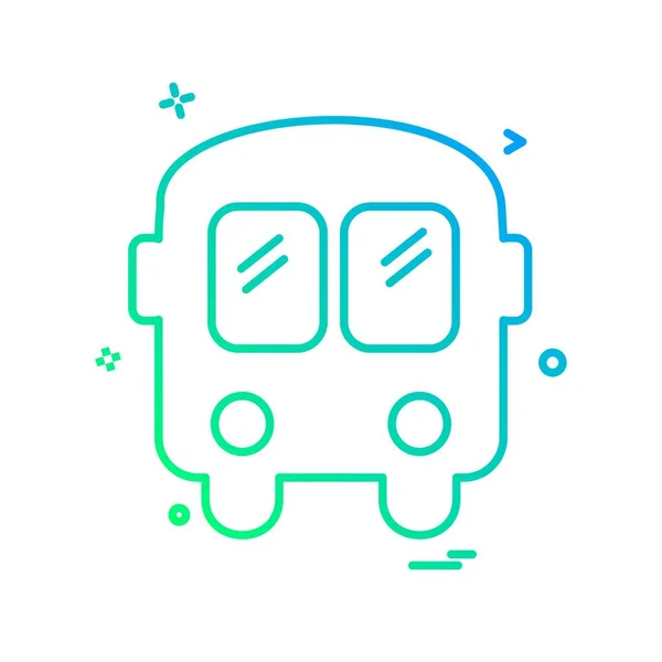 Buss Ikon Design Färgglada Vektorillustration — Stock vektor