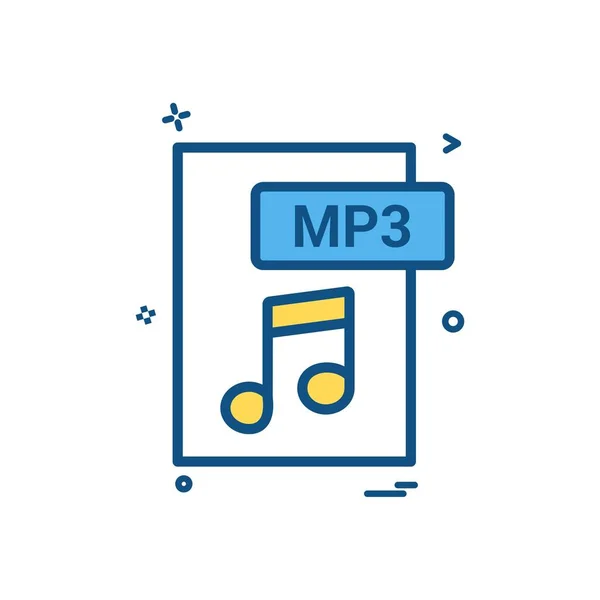 Mp3ファイル形式のアイコンベクトルデザイン — ストックベクタ