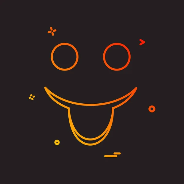 Happy Emoji Icône Vecteur Conception — Image vectorielle