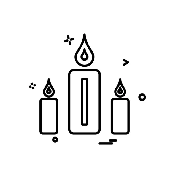 Candle Icon Design Vector — Stock Vector