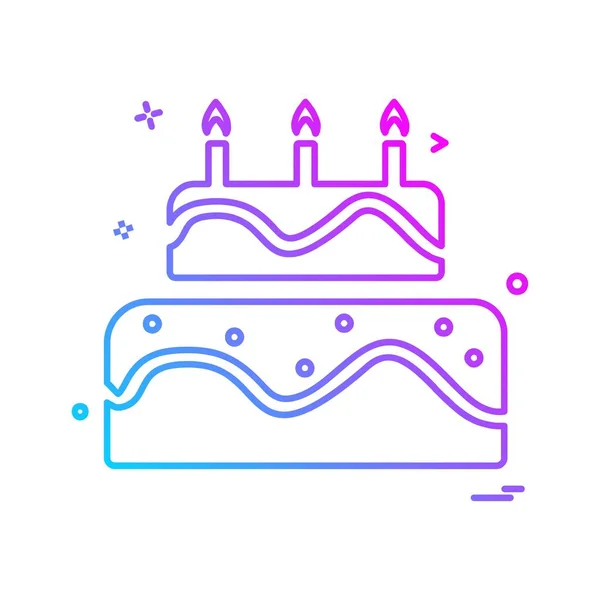 Kuchen Icon Design Bunte Vektorillustration — Stockvektor