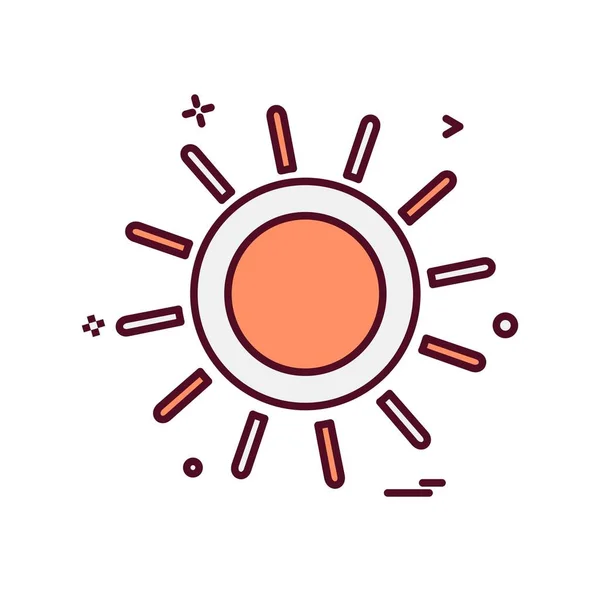 Sonne Icon Design Bunte Vektorillustration — Stockvektor