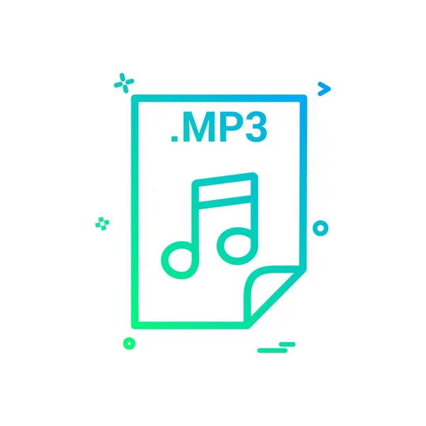 Mp3 Applicazione Scaricare File Formato File Icon Vector Design — Vettoriale Stock