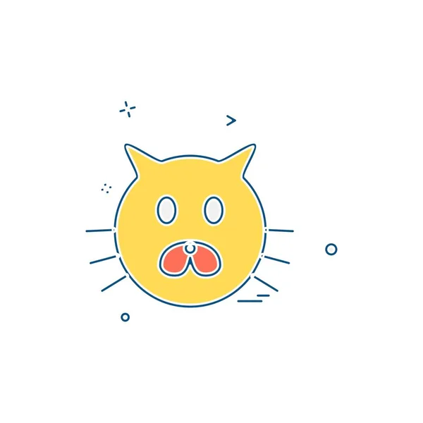 Kočka Ikonu Design Barevné Vektorové Ilustrace — Stockový vektor