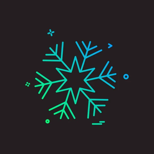 Einfach Bunte Schneeflocke Symbol Vektor — Stockvektor