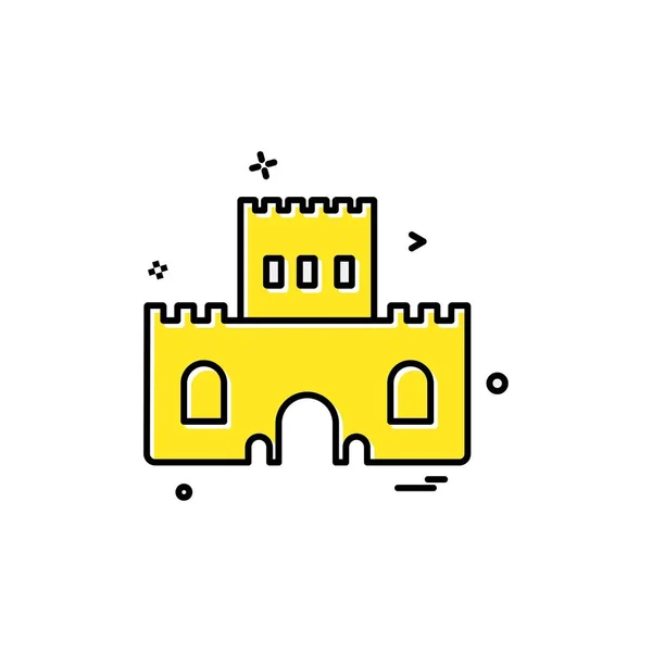 Castle Icon Design Vector — Stock Vector