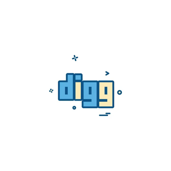 Digg Icon Design Vector — Stock Vector