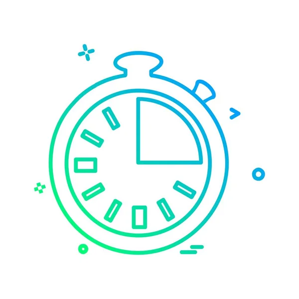 Reloj Icono Plano Vector Ilustración — Vector de stock