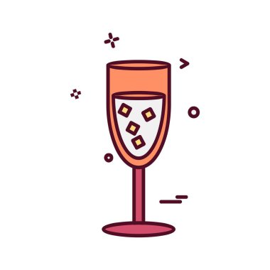 İçki simgesi tasarım, renkli vektör çizim 